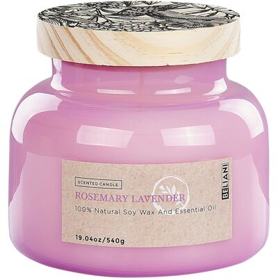 Beliani Candle Rosemary Lavender - Candle Beliani Candle Rosemary Lavender - Candle
