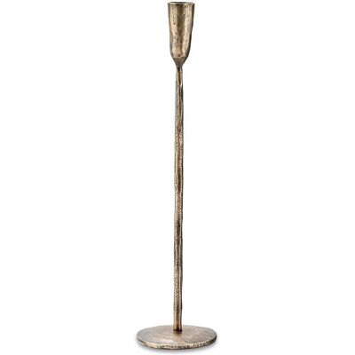Nkuku Mbata Large Iron Candle Stick, 40cm Tall , Artisan Brass Finish Design Nkuku Mbata Large Iron Candle Stick, 40cm Tall , Artisan Brass Finish Design