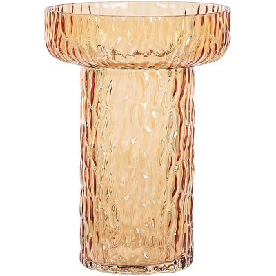 Beliani Flower Vase PLATANIA Orange Glass 20 cm - Flower Vase Beliani Flower Vase PLATANIA Orange Glass 20 cm - Flower Vase