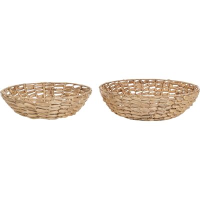 Beliani Set of 2 Decorative Bowls - Water Hyacinth - Modern Home Accessory Beliani Set of 2 Decorative Bowls - Water Hyacinth - Modern Home Accessory