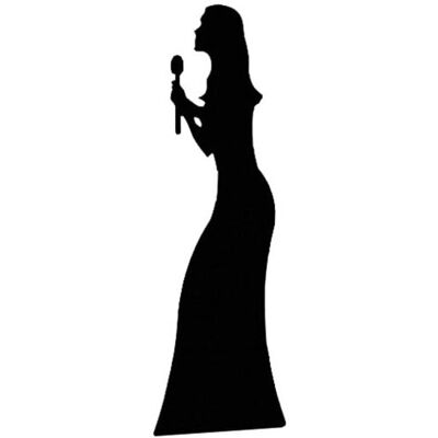 Iconicgreats Singer Female Silhouette Cardboard Cutout - 175cm Tall - Event Iconicgreats Singer Female Silhouette Cardboard Cutout - 175cm Tall - Event