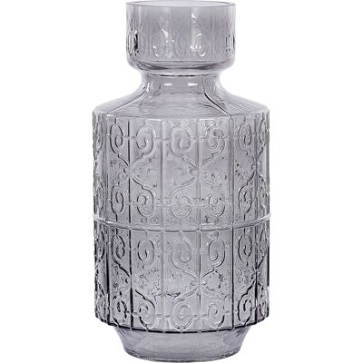 Beliani Flower Vase DIKELLA Grey Glass 33 cm - Flower Vase Beliani Flower Vase DIKELLA Grey Glass 33 cm - Flower Vase