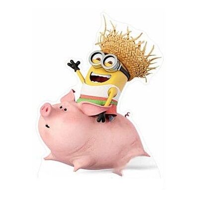 Star Cutouts Dave Minion Riding Pig - Cardboard Cutout Star Cutouts Dave Minion Riding Pig - Cardboard Cutout