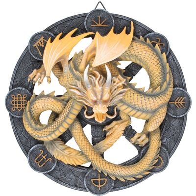Anne Stokes Imbolc Resin Dragon Plaque Light Yellow - Dragon Plaque Anne Stokes Imbolc Resin Dragon Plaque Light Yellow - Dragon Plaque