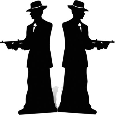 Iconicgreats Gangster Silhouette Double Pack Cardboard Cutout Figure - 185cm Tall - Party Iconicgreats Gangster Silhouette Double Pack Cardboard Cutout Figure - 185cm Tall - Party
