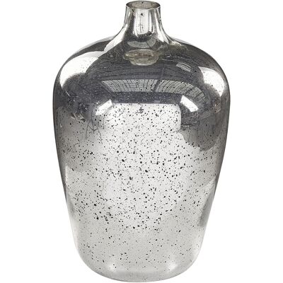 Beliani Silver Glass Flower Vase Handmade 40cm - Flower Vase Beliani Silver Glass Flower Vase Handmade 40cm - Flower Vase