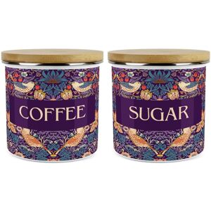 Purely Home Purple Strawberry Thief Coffee & Sugar Canister Set - Kitchen Gifts Purely Home Purple Strawberry Thief Coffee & Sugar Canister Set - Kitchen Gifts