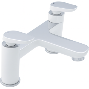Evg Gervasi Bath Filler White & Chrome - Dual Lever Mixer Tap Evg Gervasi Bath Filler White & Chrome - Dual Lever Mixer Tap
