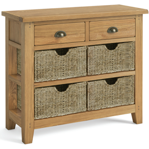 Home Furniture Group Oak Console Hallway Table – Abbey Oak 2 Drawer 4 Basket Rustic Unit Assembled Home Furniture Group Oak Console Hallway Table – Abbey Oak 2 Drawer 4 Basket Rustic Unit Assembled