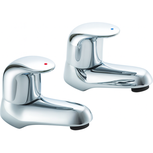 Evg Clever Haze Basin Tap Pair Chrome - Modern Hot & Cold Bathroom Taps Evg Clever Haze Basin Tap Pair Chrome - Modern Hot & Cold Bathroom Taps