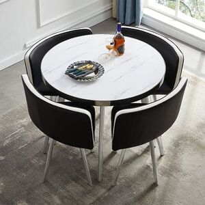 Furniture In Fashion Diego Round Gloss Marble Effect Dining Table Set In Vida Furniture In Fashion Diego Round Gloss Marble Effect Dining Table Set In Vida
