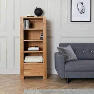 Wahwah Home Ascot Chunky Oak Bookcase / Tower Unit With A Drawer Wahwah Home Ascot Chunky Oak Bookcase / Tower Unit With A Drawer