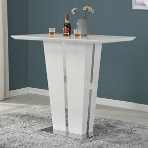Furniture In Fashion Memphis High Gloss Bar Table In White With Glass Top Furniture In Fashion Memphis High Gloss Bar Table In White With Glass Top