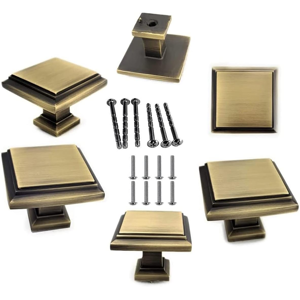 Does Not Apply Set Of 6 Matt Antique Brass Art Deco Square Kitchen And Bedroom Furniture Knobs Does Not Apply Set Of 6 Matt Antique Brass Art Deco Square Kitchen And Bedroom Furniture Knobs