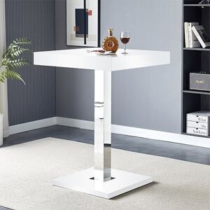 Furniture In Fashion Topaz High Gloss Bar Table Square In White Furniture In Fashion Topaz High Gloss Bar Table Square In White