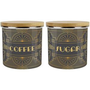 Purely Home Vintage Glamour Coffee & Sugar Canister Set - Retro Kitchen Storage Gifts Purely Home Vintage Glamour Coffee & Sugar Canister Set - Retro Kitchen Storage Gifts