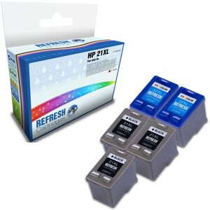 Refresh Cartridges Saver Pack 3x #21 / 2x #22 Ink Compatible With Hp Printers Refresh Cartridges Saver Pack 3x #21 / 2x #22 Ink Compatible With Hp Printers