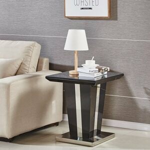 Furniture In Fashion Memphis High Gloss Lamp Table In Black With Glass Top Furniture In Fashion Memphis High Gloss Lamp Table In Black With Glass Top