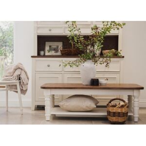 Statement Furniture Queensbury Coffee Table Cream Coffee Table With Oak Top And Shelf Assembled Statement Furniture Queensbury Coffee Table Cream Coffee Table With Oak Top And Shelf Assembled