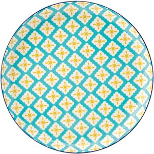 Utopia Cadiz Plates Porcelain Tableware Geometric Blue & Yellow 10.5\" (27cm) Pack Of 6 Utopia Cadiz Plates Porcelain Tableware Geometric Blue & Yellow 10.5\" (27cm) Pack Of 6