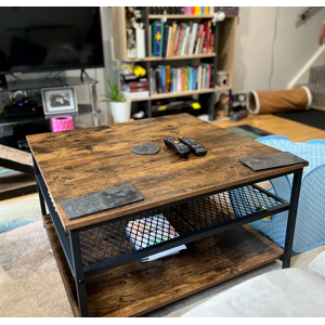 Square Coffee Table Vintage Industrial Storage Shelf Unit Rustic Metal Furniture Square Coffee Table Vintage Industrial Storage Shelf Unit Rustic Metal Furniture