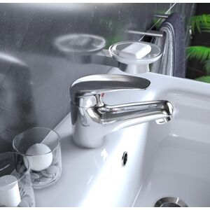 —— Single Lever Deck Mounted Mono Basin Mixer Tap With Pop Up Waste - Chrome —— Single Lever Deck Mounted Mono Basin Mixer Tap With Pop Up Waste - Chrome
