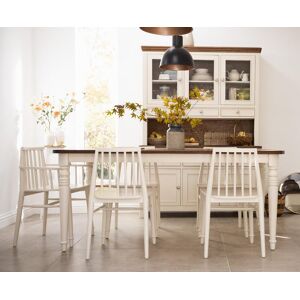 Statement Furniture Queensbury Dining Table Large Wooden Table With Oak Top Seats Up To 8 - Cream Statement Furniture Queensbury Dining Table Large Wooden Table With Oak Top Seats Up To 8 - Cream
