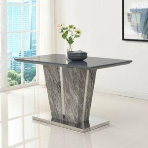 Furniture In Fashion Melange Marble Effect Small Glass Top Gloss Dining Table In Grey Furniture In Fashion Melange Marble Effect Small Glass Top Gloss Dining Table In Grey