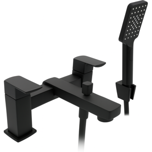 Evg Clever Manta Bath & Shower Mixer Tap Black - Modern Square Design Evg Clever Manta Bath & Shower Mixer Tap Black - Modern Square Design