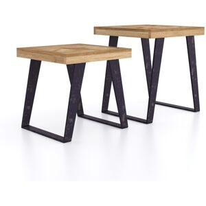 Ifd Nest Tables Solid Mango Wood With Parquet Herringbone Design Ifd Nest Tables Solid Mango Wood With Parquet Herringbone Design