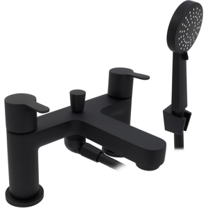 Evg Ecstasy Bath & Shower Mixer Black - Brass Dual Lever Tap With Handset Kit Evg Ecstasy Bath & Shower Mixer Black - Brass Dual Lever Tap With Handset Kit