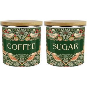 Purely Home Green Strawberry Thief Coffee & Sugar Canister Set - Kitchen Storage Gifts Purely Home Green Strawberry Thief Coffee & Sugar Canister Set - Kitchen Storage Gifts