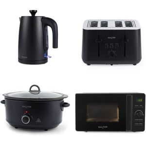 Salter Kuro Kitchen Appliance Set – Kettle, Toaster, Microwave, Slow Cooker Set Salter Kuro Kitchen Appliance Set – Kettle, Toaster, Microwave, Slow Cooker Set