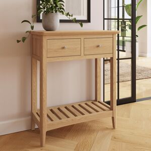 Fwstyle Ash 2 Drawer Console Table With Brushed Handles Bottom Shelf Full Length Fwstyle Ash 2 Drawer Console Table With Brushed Handles Bottom Shelf Full Length