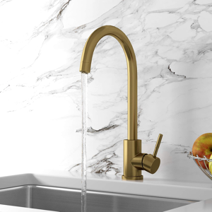 Does Not Apply Bronx Kitchen Sink Mixer Tap - Brushed Brass Finish Single Lever Does Not Apply Bronx Kitchen Sink Mixer Tap - Brushed Brass Finish Single Lever