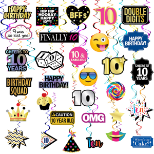 Does Not Apply 10th Birthday Hanging Swirls - 31 Pieces - Funny 10th Birthday Party Supplies, D Does Not Apply 10th Birthday Hanging Swirls - 31 Pieces - Funny 10th Birthday Party Supplies, D
