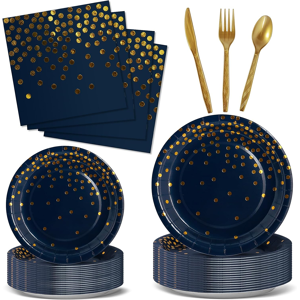 Does Not Apply Party Tableware 144 Pieces Navy Blue Gold Kids Birthday Party Plates Party Suppl Does Not Apply Party Tableware 144 Pieces Navy Blue Gold Kids Birthday Party Plates Party Suppl