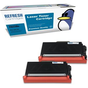 Refresh Cartridges Black Tn3380 2pk Toner 2 Pack Compatible With Brother Printer Refresh Cartridges Black Tn3380 2pk Toner 2 Pack Compatible With Brother Printer