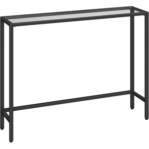 Hoobro Black Console Table, Tempered Glass Sofa Table, Slim Hallway Table, Glass Hoobro Black Console Table, Tempered Glass Sofa Table, Slim Hallway Table, Glass