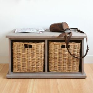 Statement Furniture Tetbury Acacia Bench With 2 Wicker Baskets. Wooden Storage Bench.Fully Assembled Statement Furniture Tetbury Acacia Bench With 2 Wicker Baskets. Wooden Storage Bench.Fully Assembled