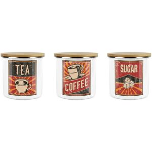 Purely Home Retro 60s Diner Tea, Coffee & Sugar Canisters - Medium Kitchen Storage Jars Set Purely Home Retro 60s Diner Tea, Coffee & Sugar Canisters - Medium Kitchen Storage Jars Set
