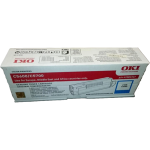Genuine Oki 43381907 Cyan Toner C5600 C5700 2000 Pages Boxed Genuine Oki 43381907 Cyan Toner C5600 C5700 2000 Pages Boxed