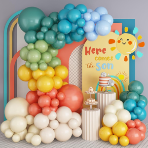 Does Not Apply Retro Boho Balloon Arch Garland Kit, 163pcs Retro Blue Orange Mustard Yellow Bal Does Not Apply Retro Boho Balloon Arch Garland Kit, 163pcs Retro Blue Orange Mustard Yellow Bal
