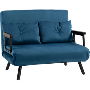 Homcom Click Clack 2 Seater Sofa Bed Living Room Guest Room Home Furniture Blue Homcom Click Clack 2 Seater Sofa Bed Living Room Guest Room Home Furniture Blue