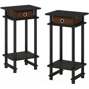 Furinno Turn-N-Tube Night Stand Set Of 2, Nightstand, Bedside Table, Espresso Furinno Turn-N-Tube Night Stand Set Of 2, Nightstand, Bedside Table, Espresso