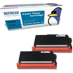 Refresh Cartridges Black Tn3390 Toner Twin Pack Compatible With Brother Printers Refresh Cartridges Black Tn3390 Toner Twin Pack Compatible With Brother Printers