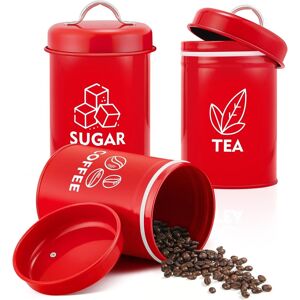 Joyfair Tea Coffee Sugar Canisters, 3 Pack Of Metal Food Storage Jar With Air T Joyfair Tea Coffee Sugar Canisters, 3 Pack Of Metal Food Storage Jar With Air T