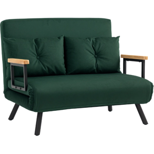 Homcom Click Clack 2 Seater Sofa Bed Living Room Guest Room Home Furniture Green Homcom Click Clack 2 Seater Sofa Bed Living Room Guest Room Home Furniture Green