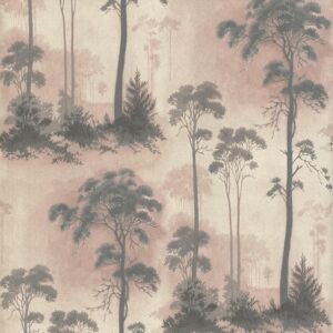 1838 Wallcoverings 1601-102-01 - Rosemore Trees Woodland Pink Grey 1838 Wallpaper 1838 Wallcoverings 1601-102-01 - Rosemore Trees Woodland Pink Grey 1838 Wallpaper