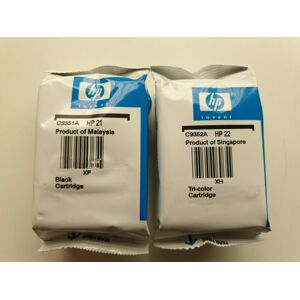 21 & Hp 22 Genuine Black & Tri-Colour Ink Cartridges C9352a/c9351a Hp21 Hp22 21 & Hp 22 Genuine Black & Tri-Colour Ink Cartridges C9352a/c9351a Hp21 Hp22